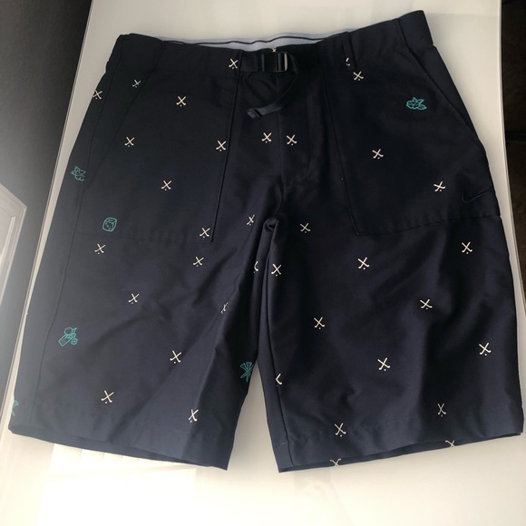 HP✨ NWOT Nike Flex Golf Shorts Navy Blue Charms Belted - Picture 12 of 13